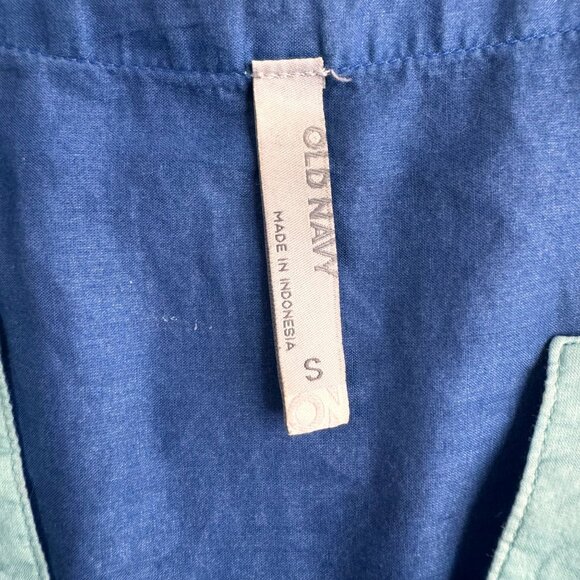 Old Navy Tunic Dress Womens S Blue Paisley Beach Cotton Y2K Lightweight Cover up - Picture 6 of 8